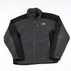 The North Face Full Zip Fleece Jacket Gray Black Men’s Large Outdoor Hiking